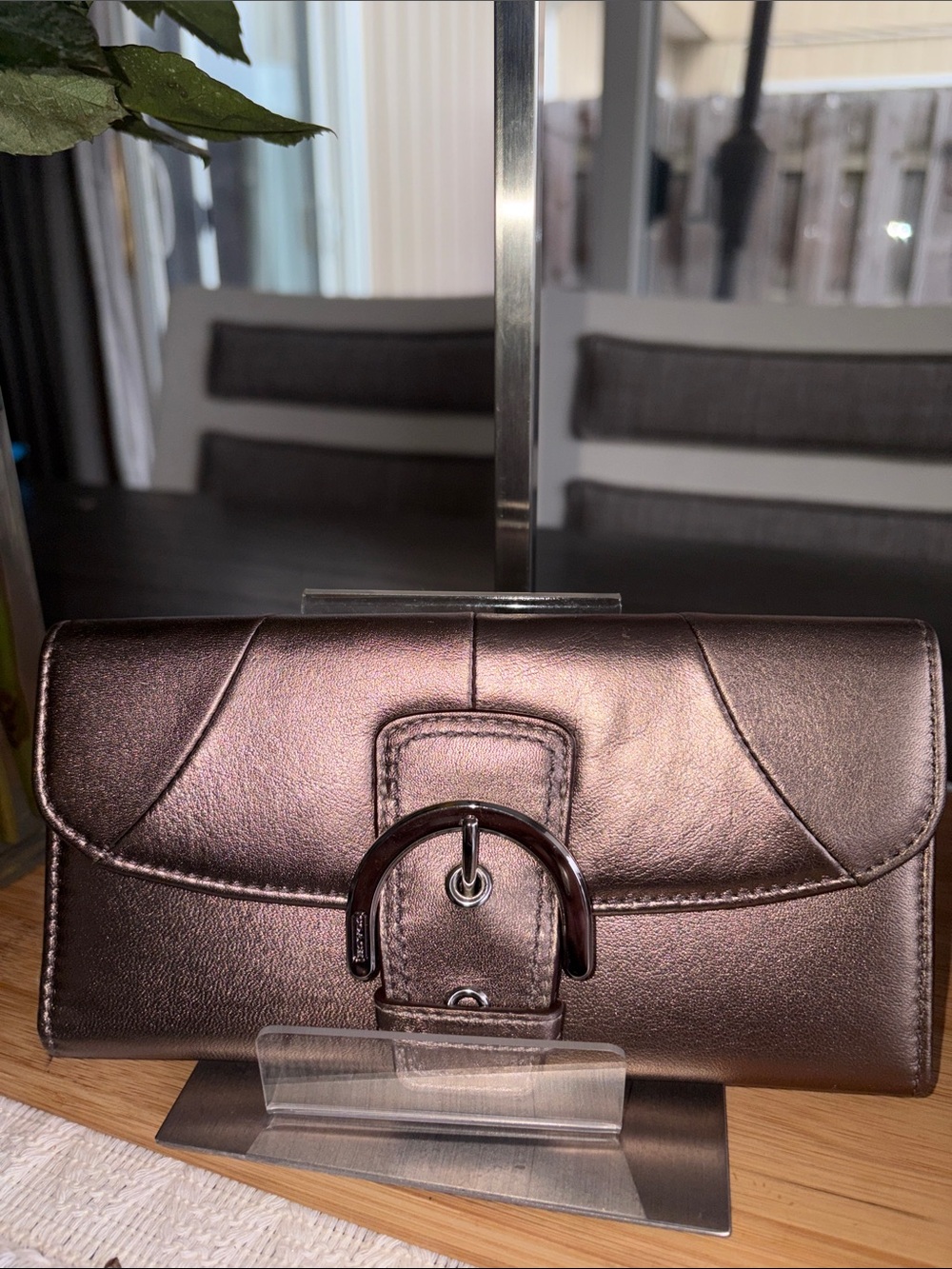 Coach Metallic Bronze Women's Clutch Wallet